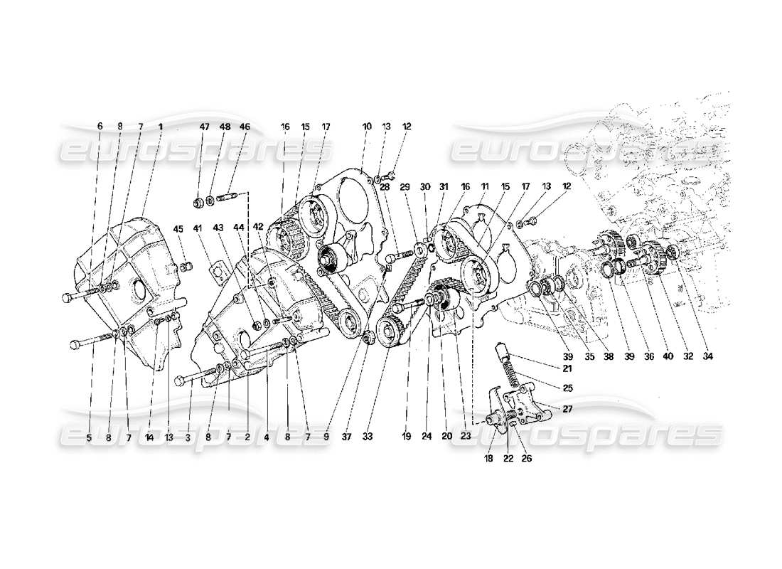 Ferrari F40 Cronometraggio - Controlli Diagramma delle parti