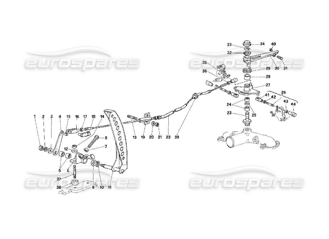 Ferrari F40 Controllo dell'acceleratore Diagramma delle parti