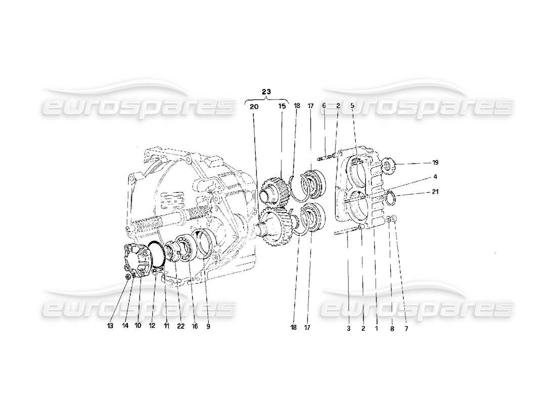 Ferrari F40 Trasmissione del cambio Diagramma delle parti