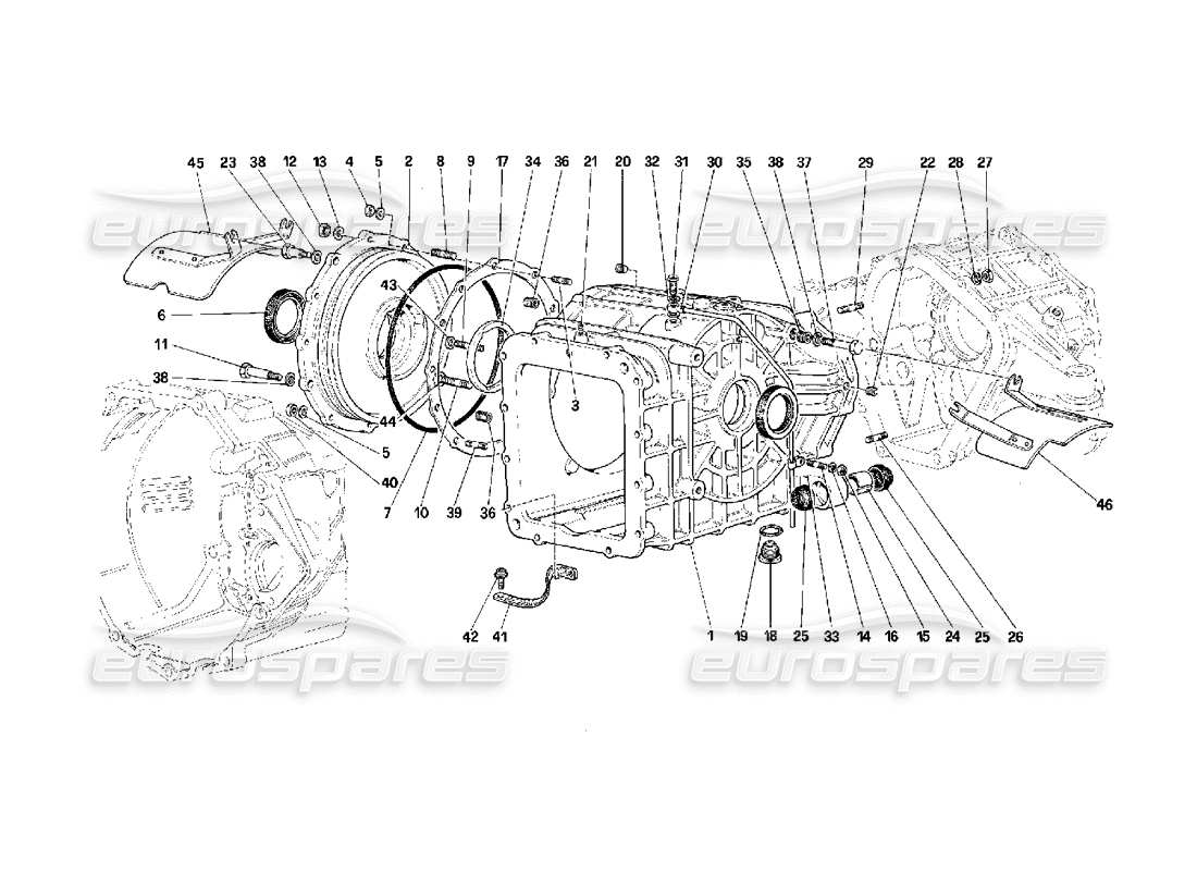 Ferrari F40 Cambio differenziale Diagramma delle parti