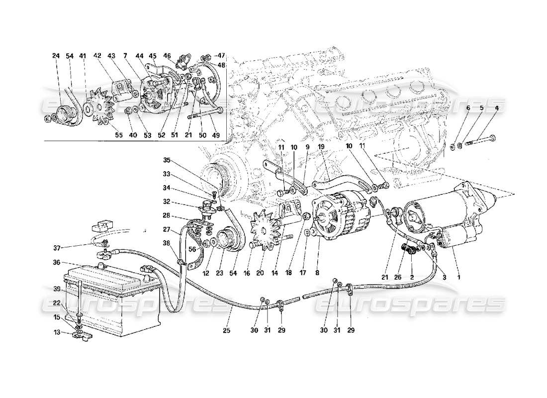 Ferrari F40 Generazione attuale Diagramma delle parti