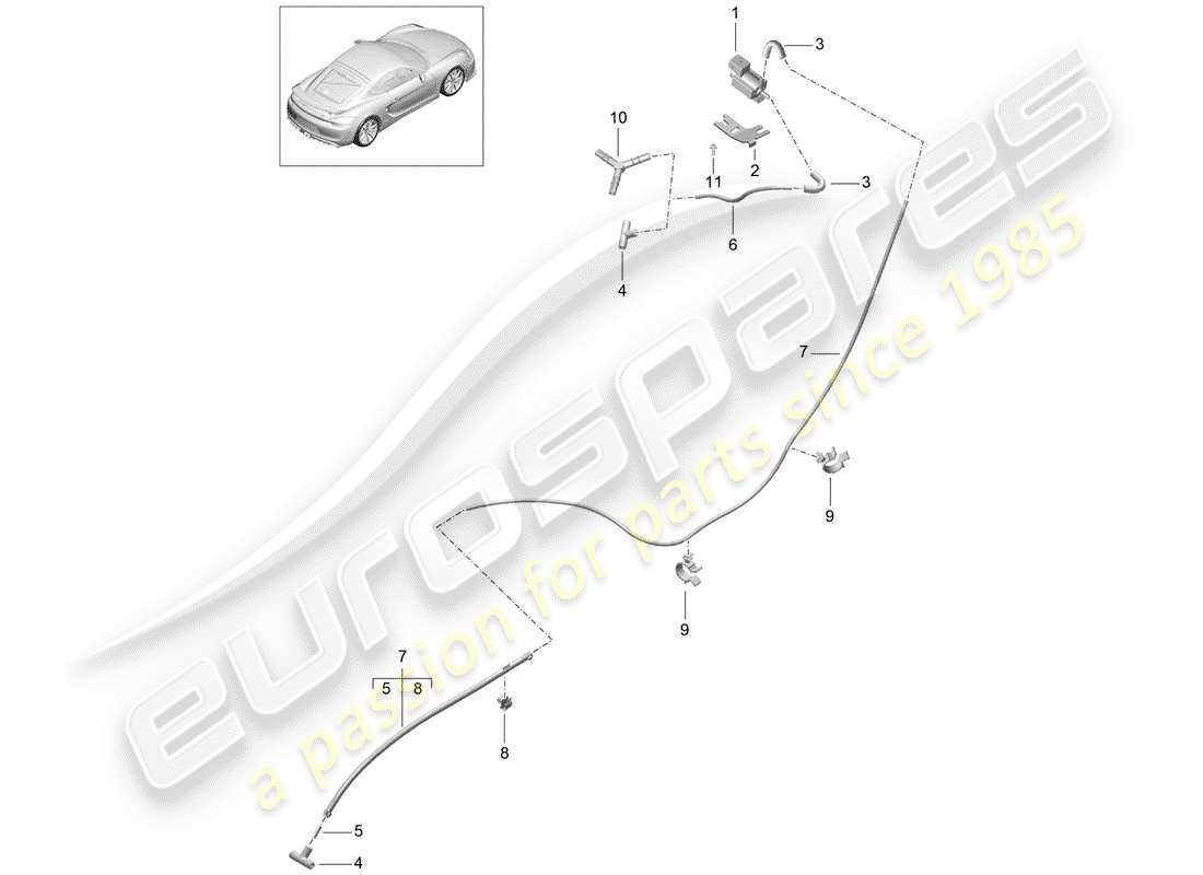 Porsche Cayman GT4 (2016) Impianto di scarico Diagramma delle parti