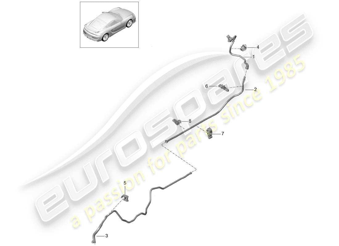 Porsche Cayman GT4 (2016) LINEA DEL VUOTO Diagramma delle parti