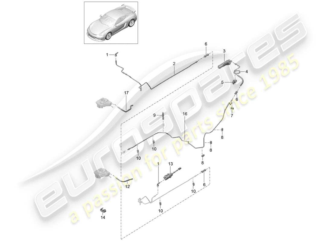 Porsche Cayman GT4 (2016) AZIONAMENTO DELLA FRIZIONE Diagramma delle parti