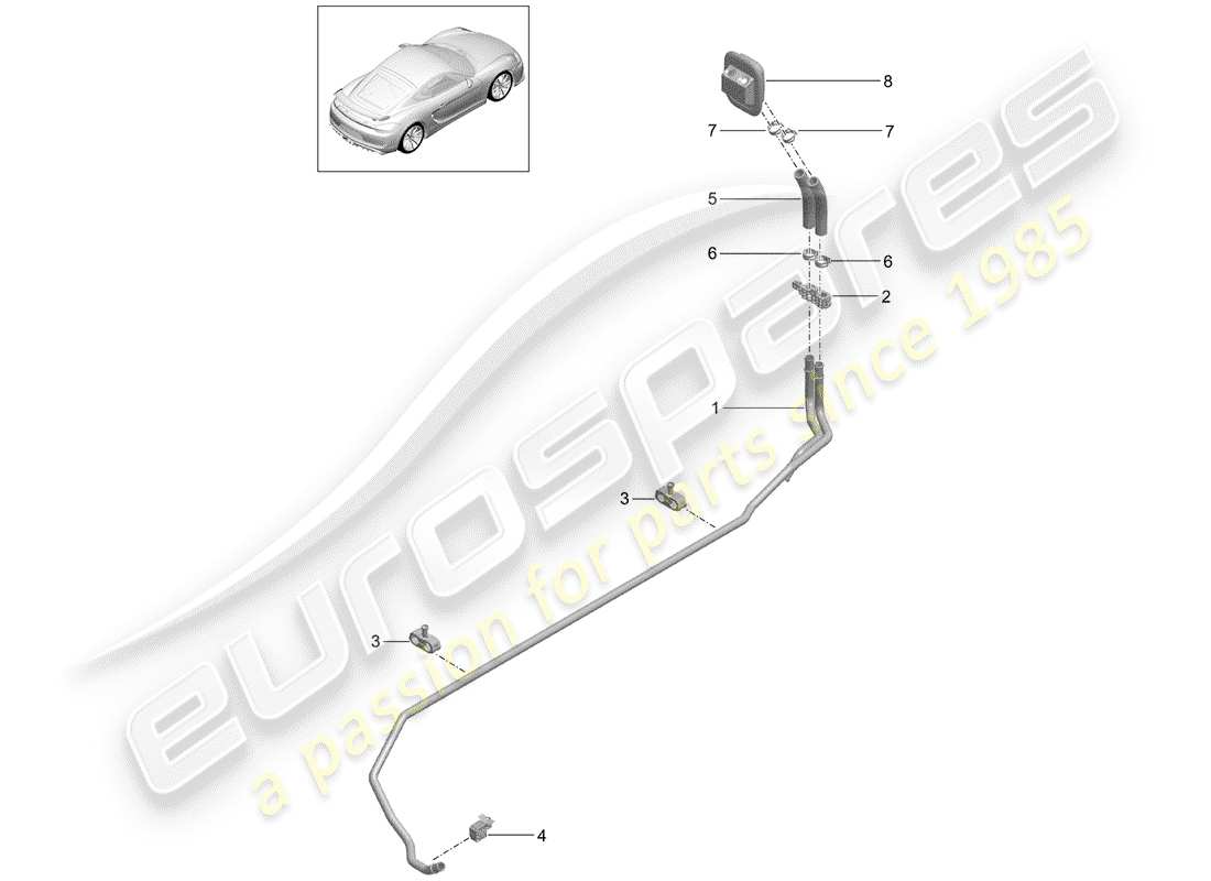 Porsche Cayman GT4 (2016) Stufa Diagramma delle parti