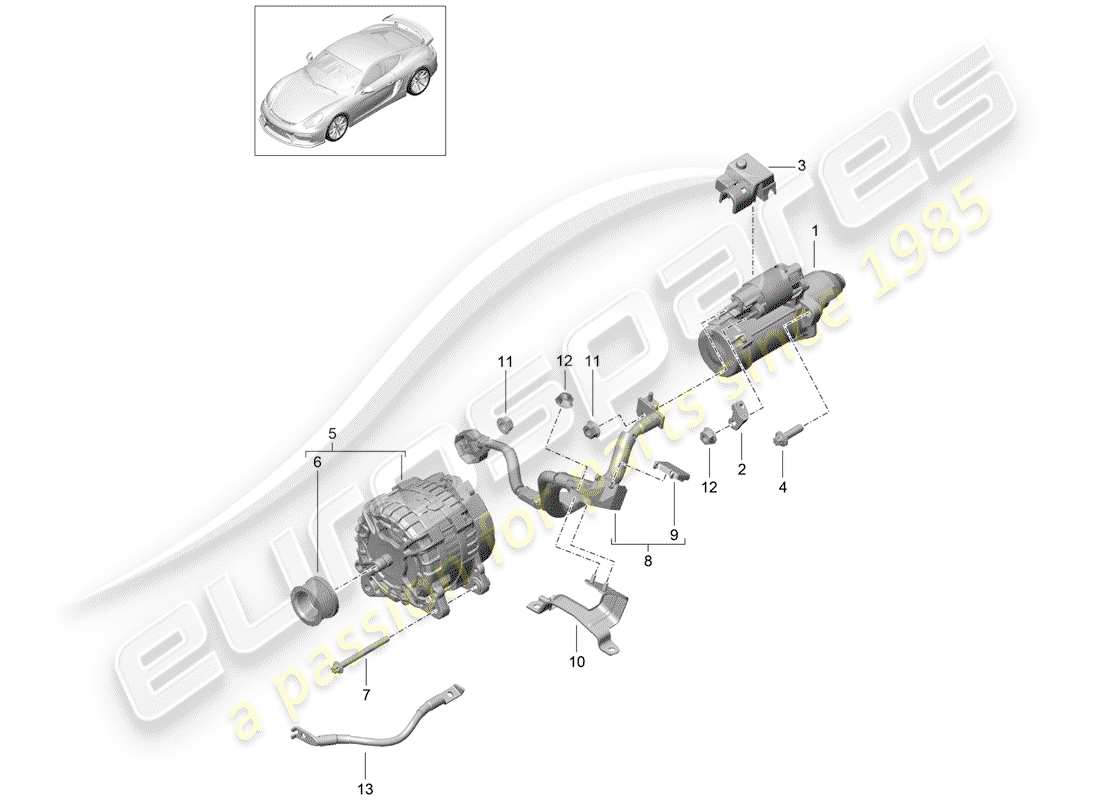Porsche Cayman GT4 (2016) ANTIPASTO Diagramma delle parti