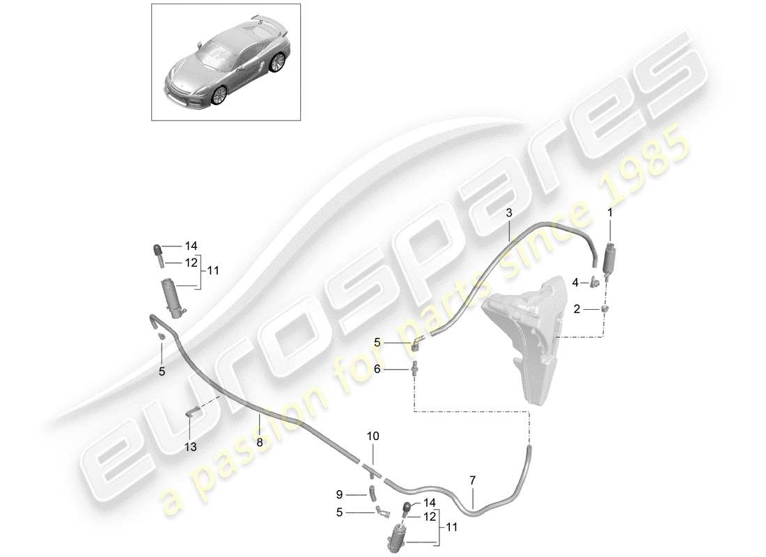 Porsche Cayman GT4 (2016) IMPIANTO Rondella Diagramma delle parti