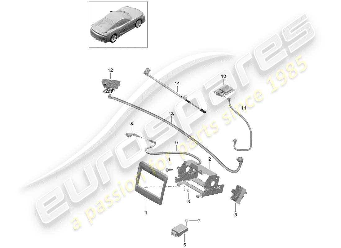 Porsche Cayman GT4 (2016) preparazione Diagramma delle parti