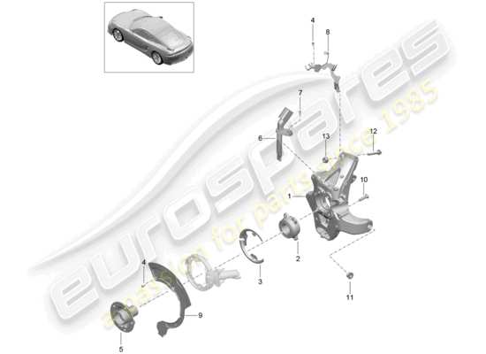 a part diagram from the Porsche Cayman GT4 (2016) parts catalogue