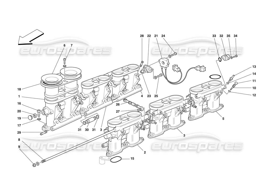 Ferrari F50 Supporti dell'acceleratore Diagramma delle parti