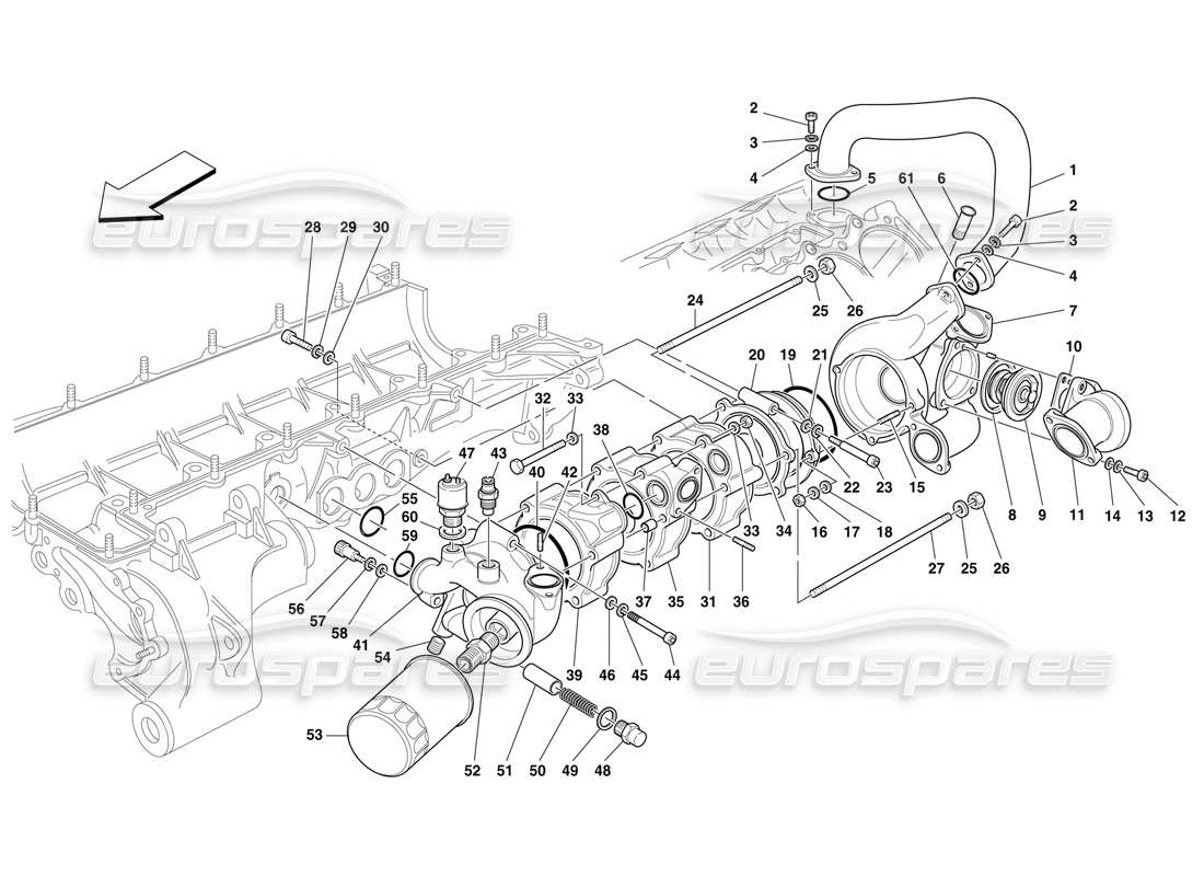 Ferrari F50 Pompa Olio-Acqua - Carrozzeria e Accessori Diagramma delle parti