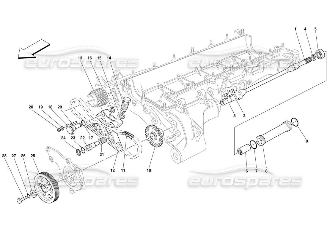 Ferrari F50 Pompa Olio-Acqua - Controlli Diagramma delle parti