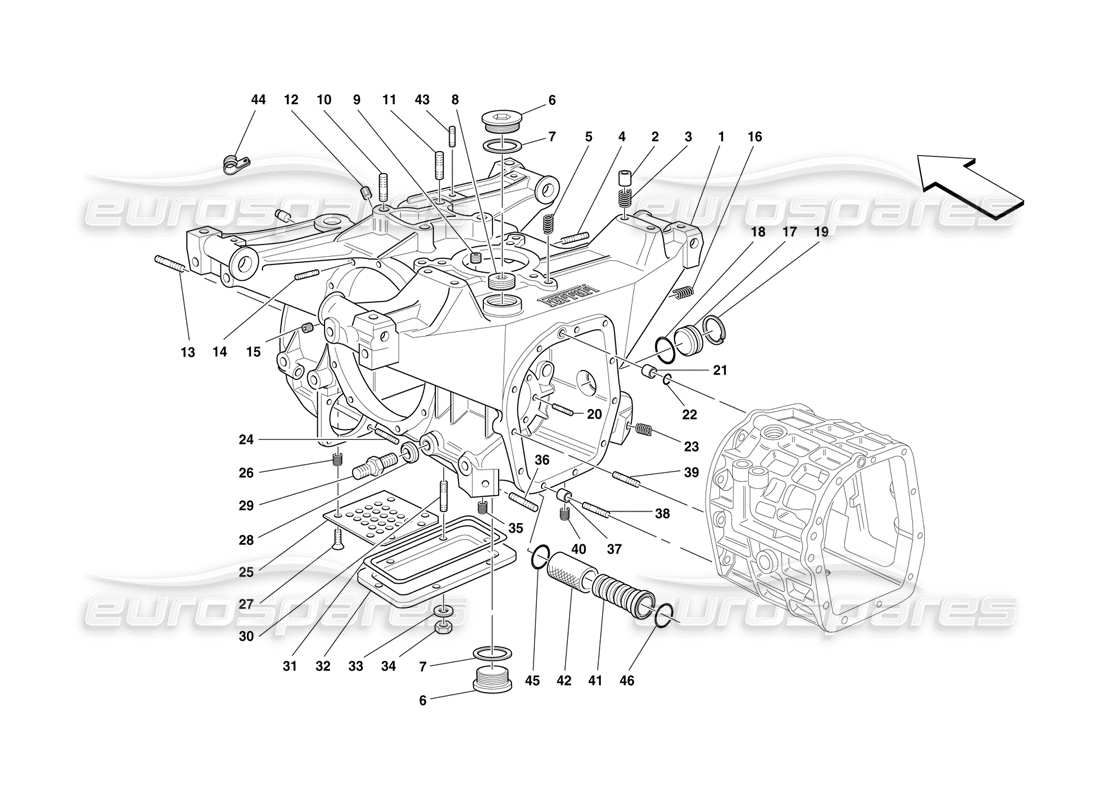 Ferrari F50 Scatole del cambio-differenziale Diagramma delle parti