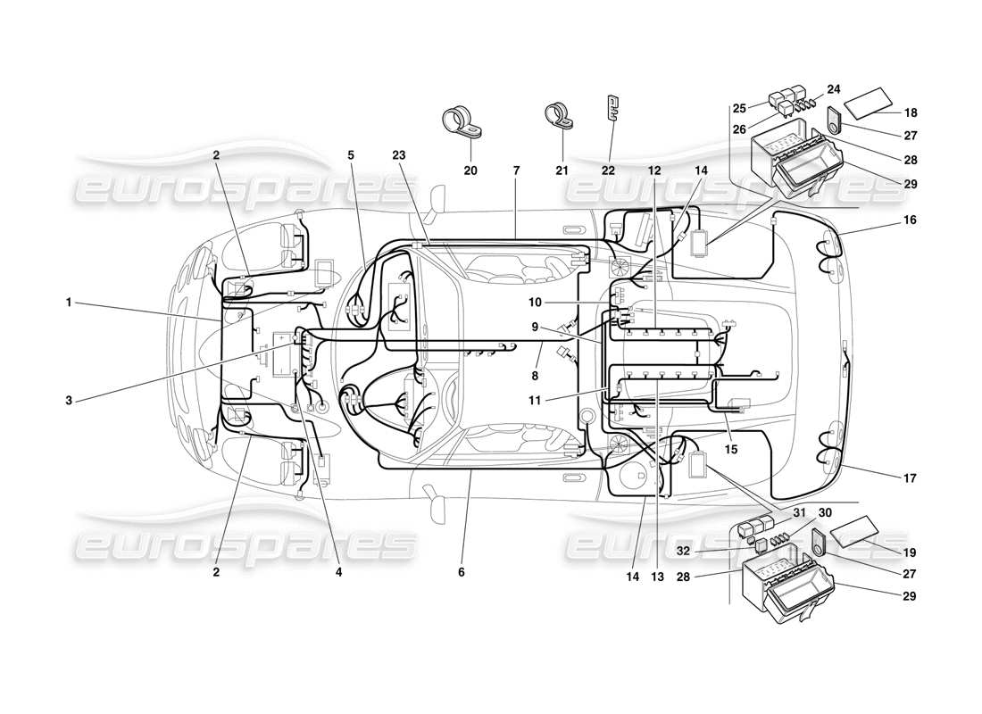 Ferrari F50 Sistema elettrico Diagramma delle parti