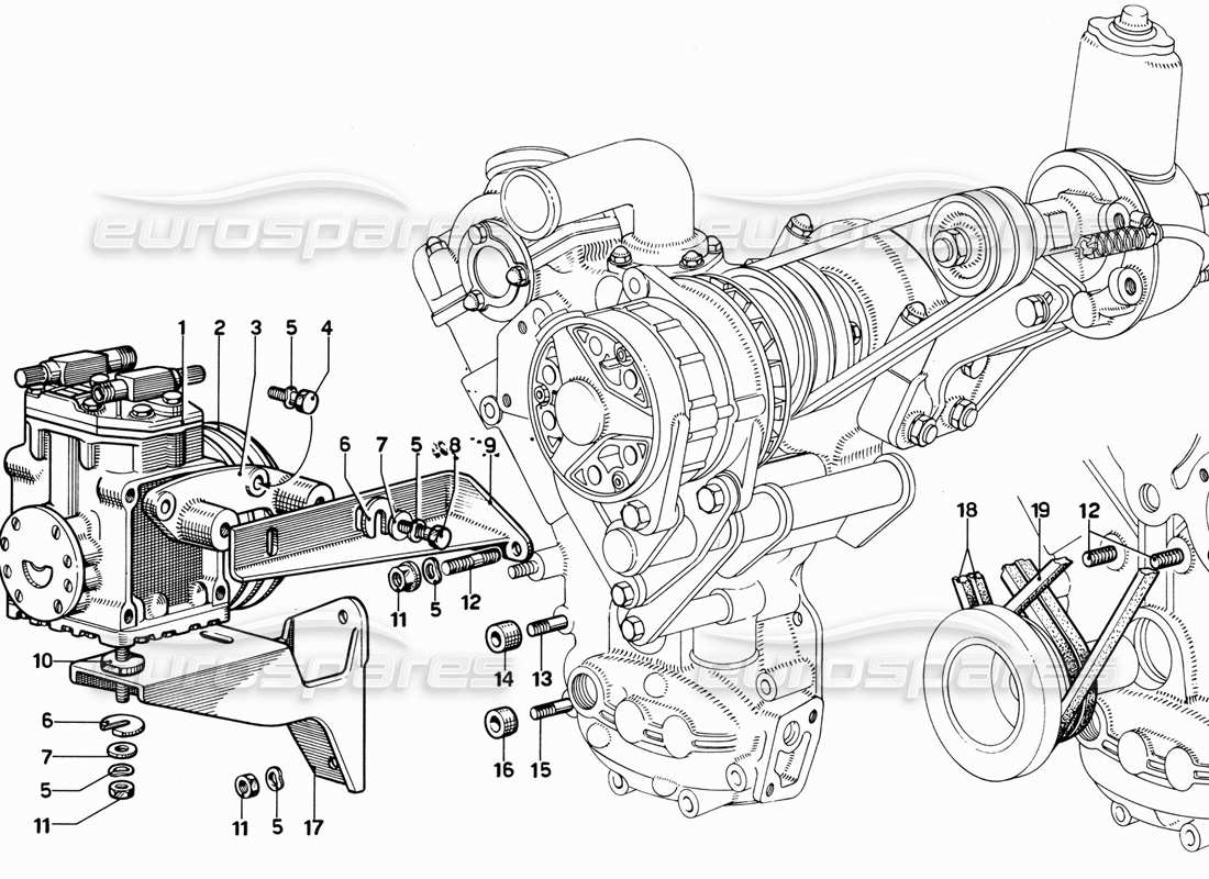 Ferrari 365 GT 2+2 (meccanico) Aria condizionata diagramma delle parti