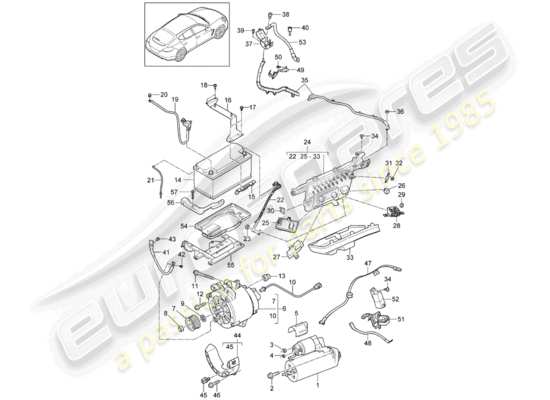 a part diagram from the Porsche Panamera 970 (2016) parts catalogue