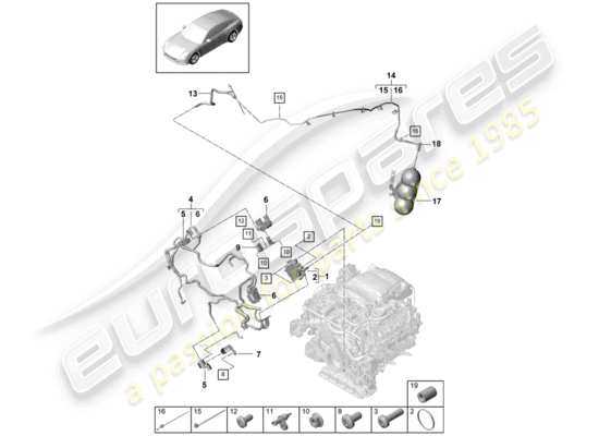 a part diagram from the Porsche Panamera 971 (2019) parts catalogue