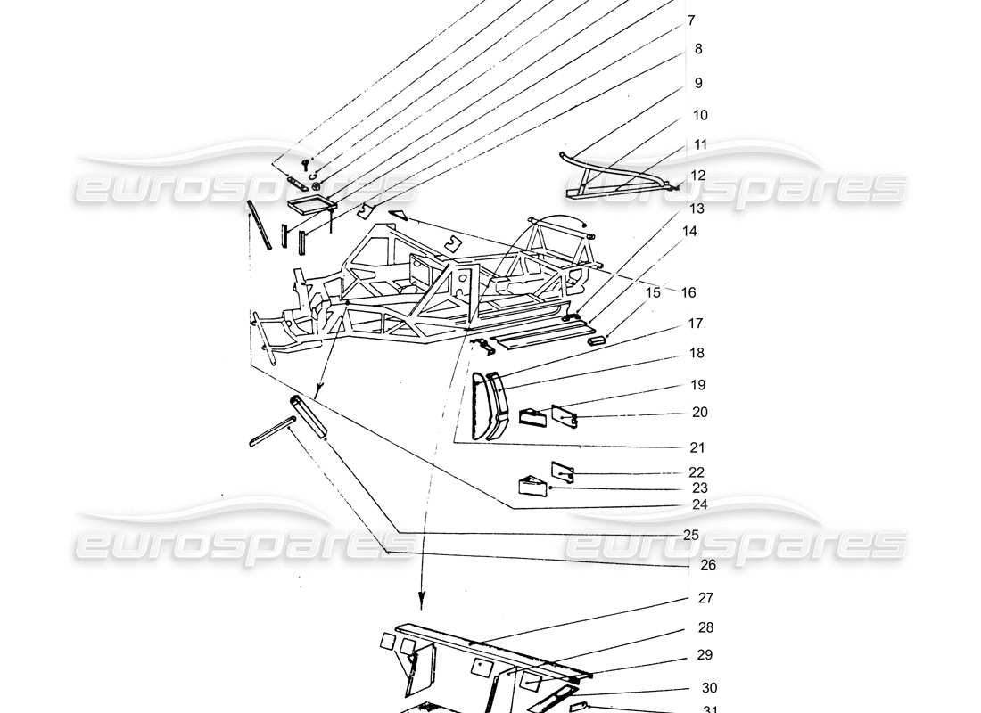 Ferrari 365 GTB4 Daytona (Carrozzeria) Pannelli interni Diagramma delle parti