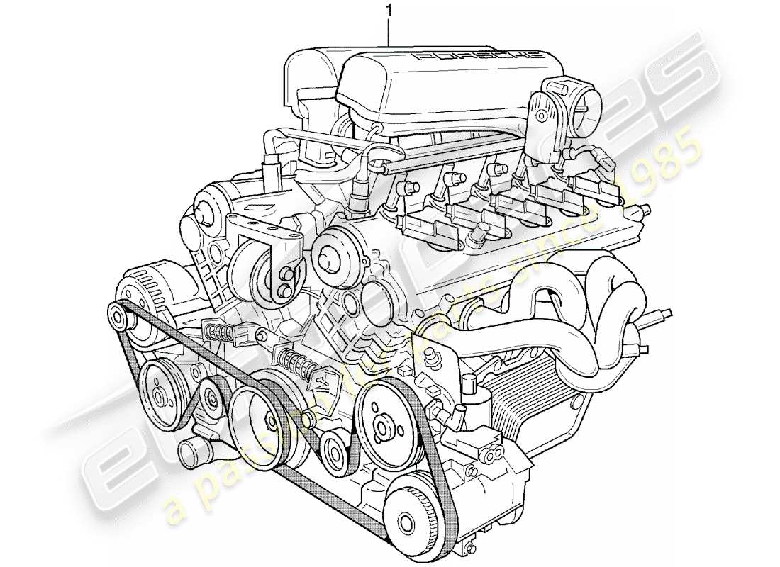 Porsche Replacement catalogue (1965) motore sostitutivo Diagramma delle parti