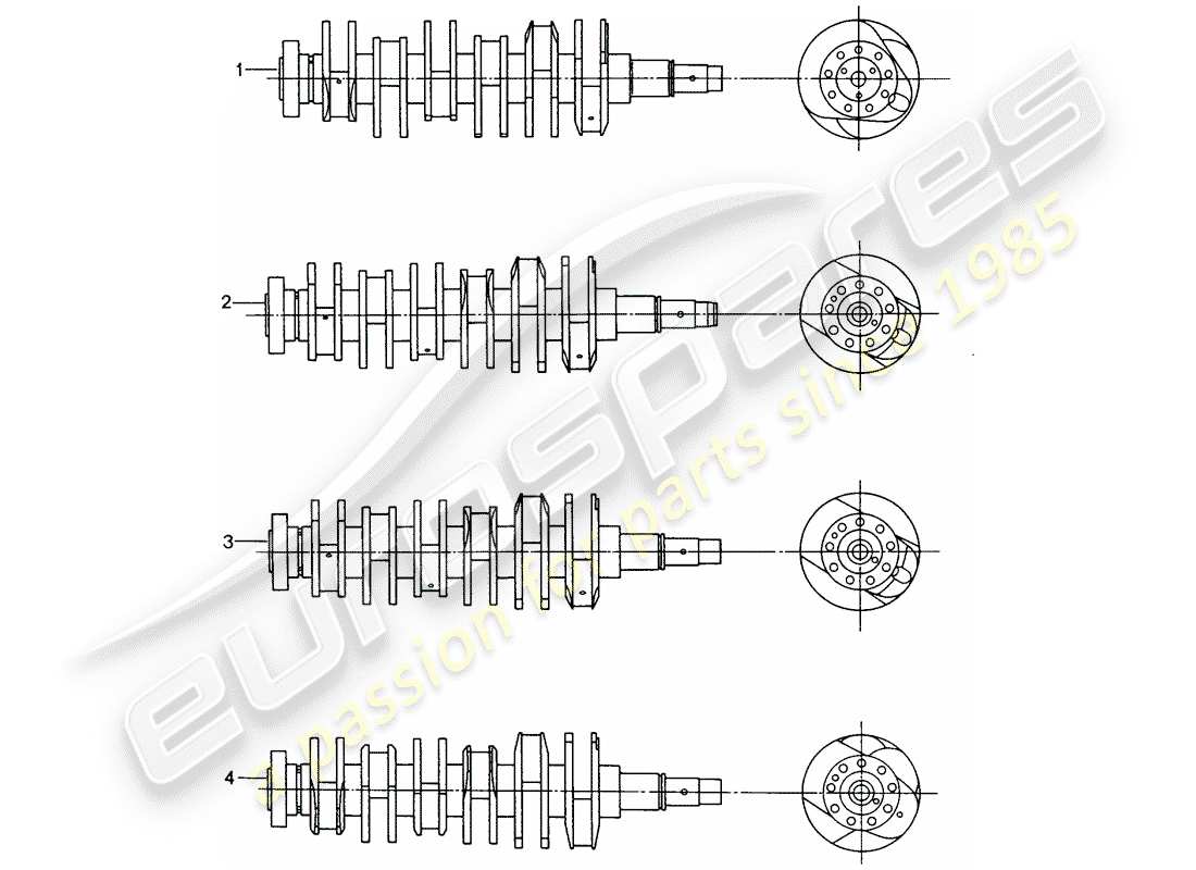 Porsche Replacement catalogue (1965) Albero a gomiti Diagramma delle parti