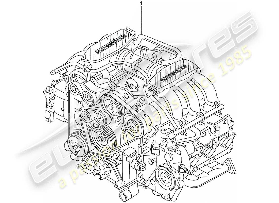 Porsche Replacement catalogue (1976) motore sostitutivo Diagramma delle parti