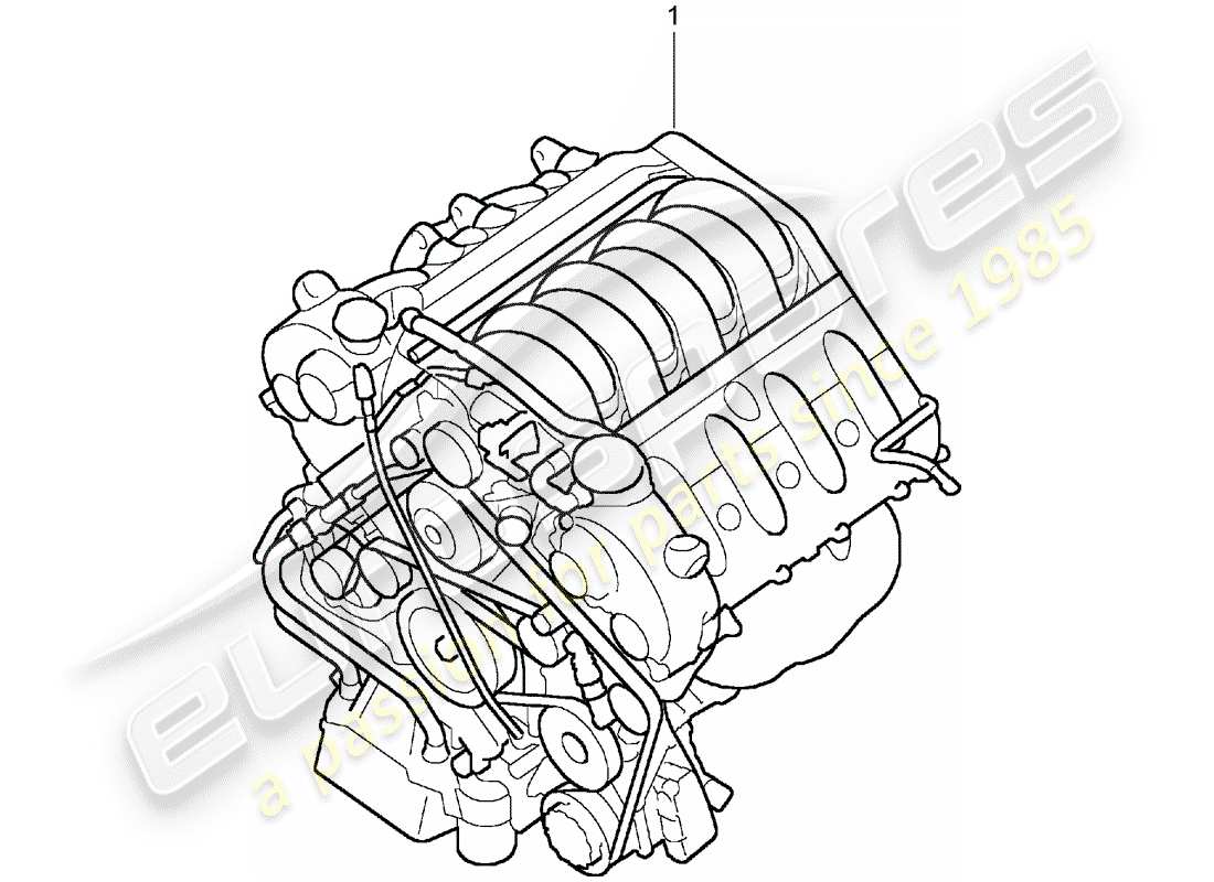 Porsche Replacement catalogue (1976) motore sostitutivo Diagramma delle parti