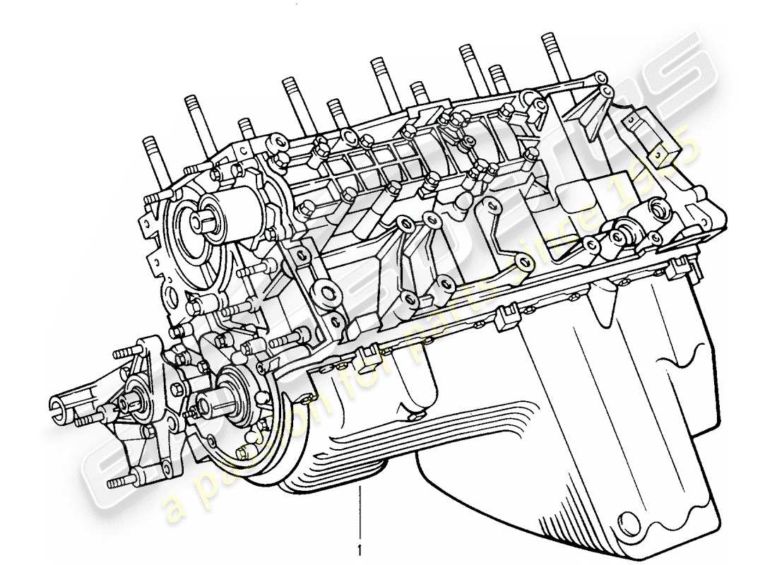 Porsche Replacement catalogue (1976) MOTORE CORTO Diagramma delle parti