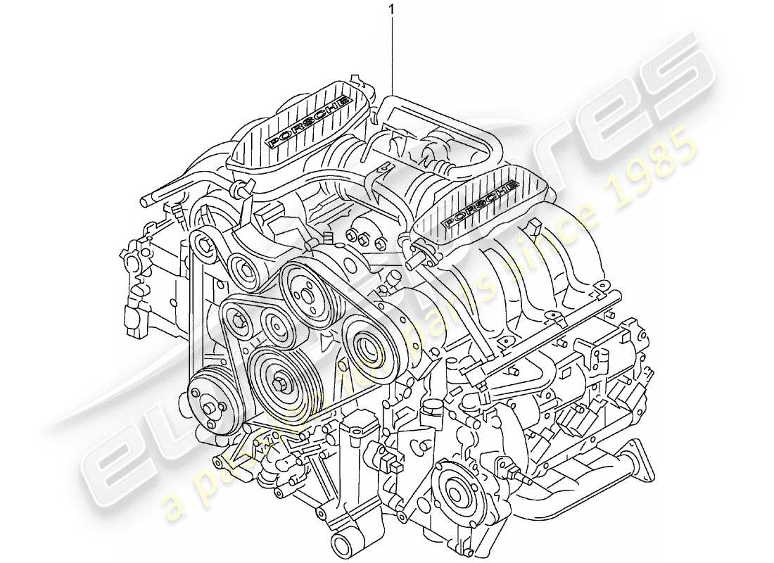 Porsche Replacement catalogue (1985) motore sostitutivo Diagramma delle parti