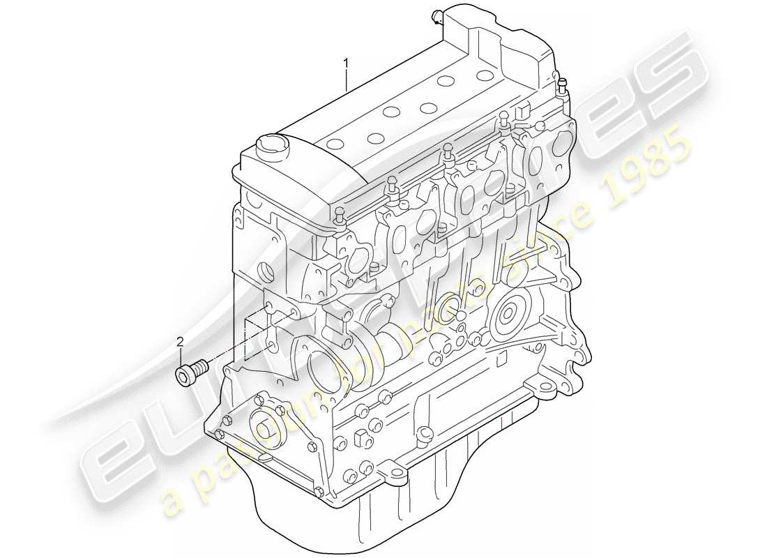 Porsche Replacement catalogue (1998) blocco lungo Diagramma delle parti