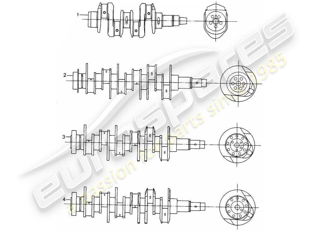 Porsche Replacement catalogue (1998) Albero a gomiti Diagramma delle parti