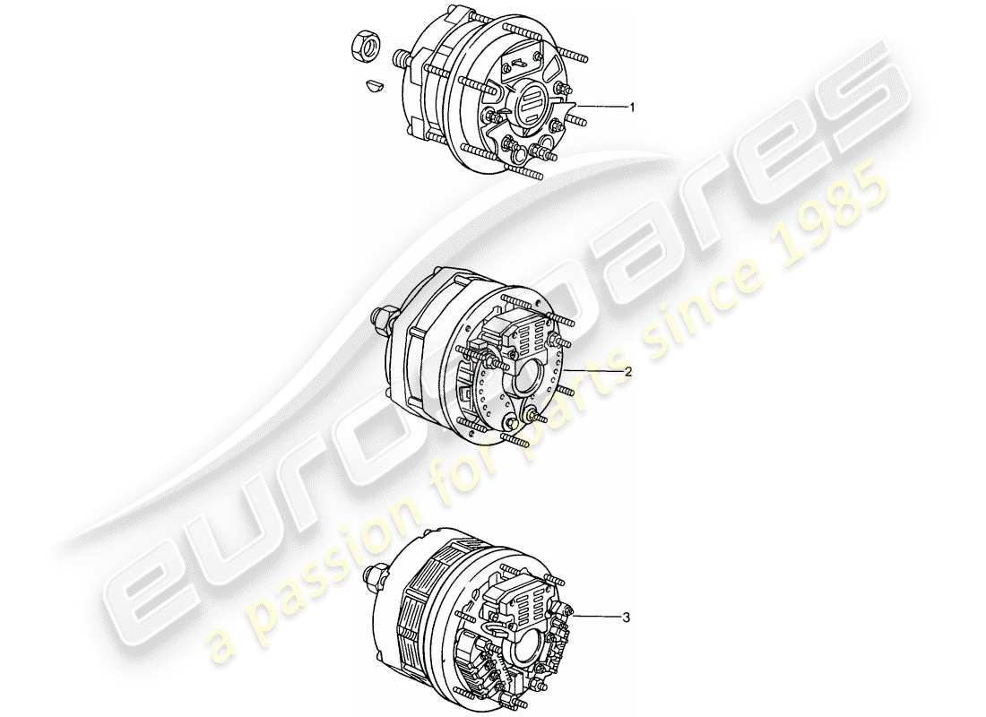 Porsche Replacement catalogue (2009) ALTERNATORE Diagramma delle parti