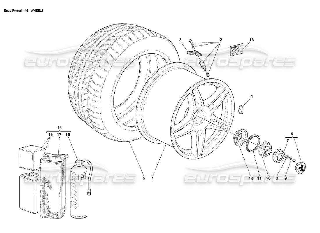 Ferrari Enzo Ruote Diagramma delle parti