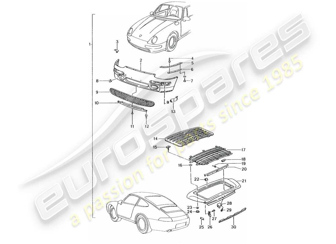 Porsche Tequipment catalogue (2004) aerokit Diagramma delle parti