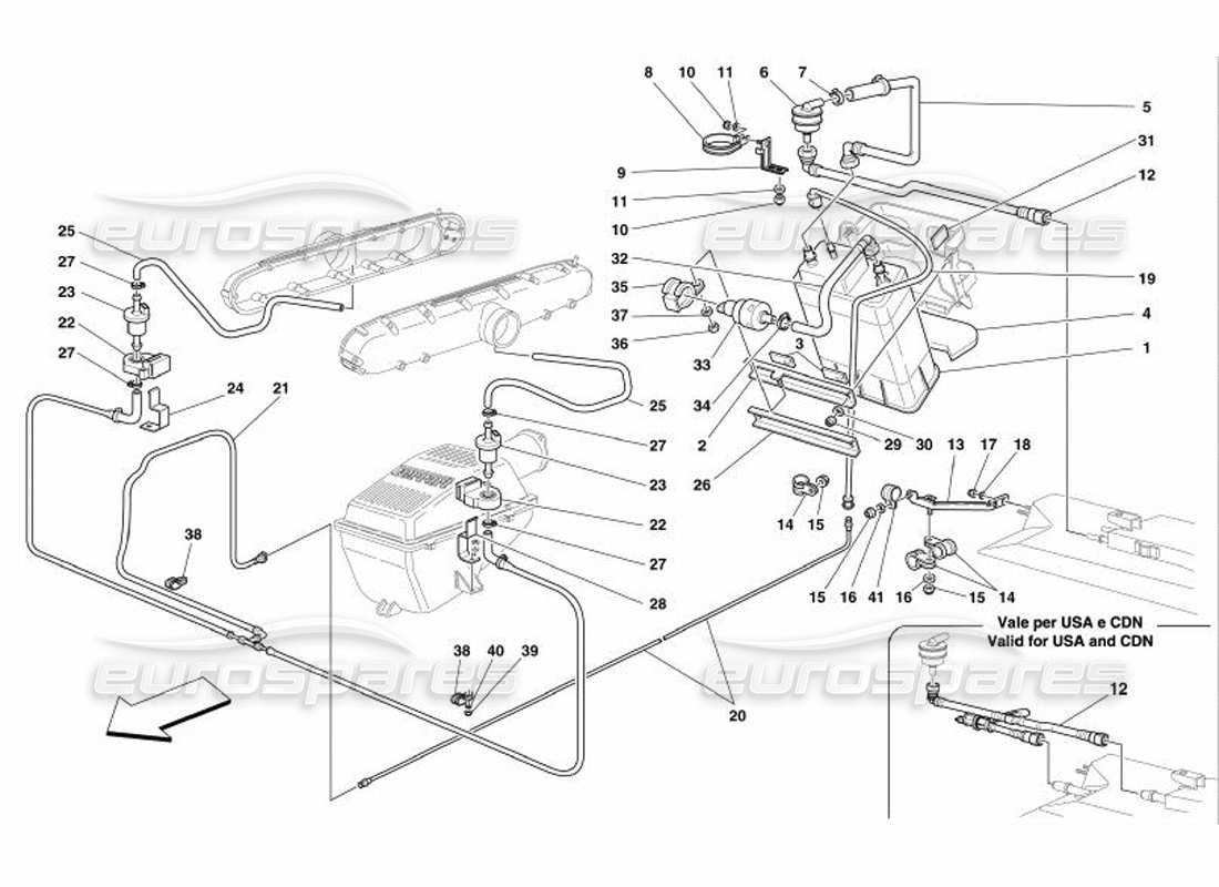 Ferrari 575 Superamerica Dispositivo Antievaporazione Diagramma delle parti