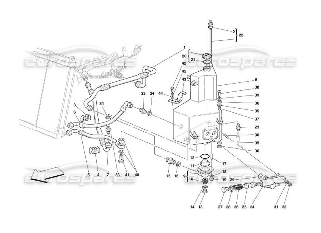 Ferrari 575 Superamerica Sistema di lubrificazione - Serbatoio Diagramma delle parti