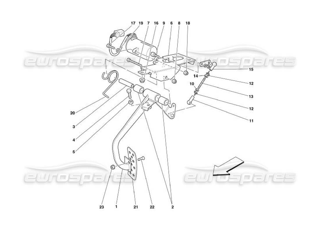 Ferrari 575 Superamerica PEDALE ACCELERATORE ELETTRONICO Diagramma delle parti