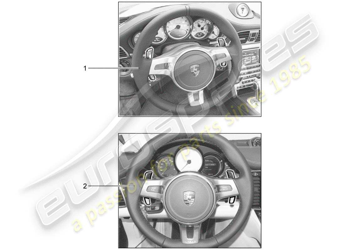 Porsche Tequipment catalogue (2010) VOLANTE Diagramma delle parti