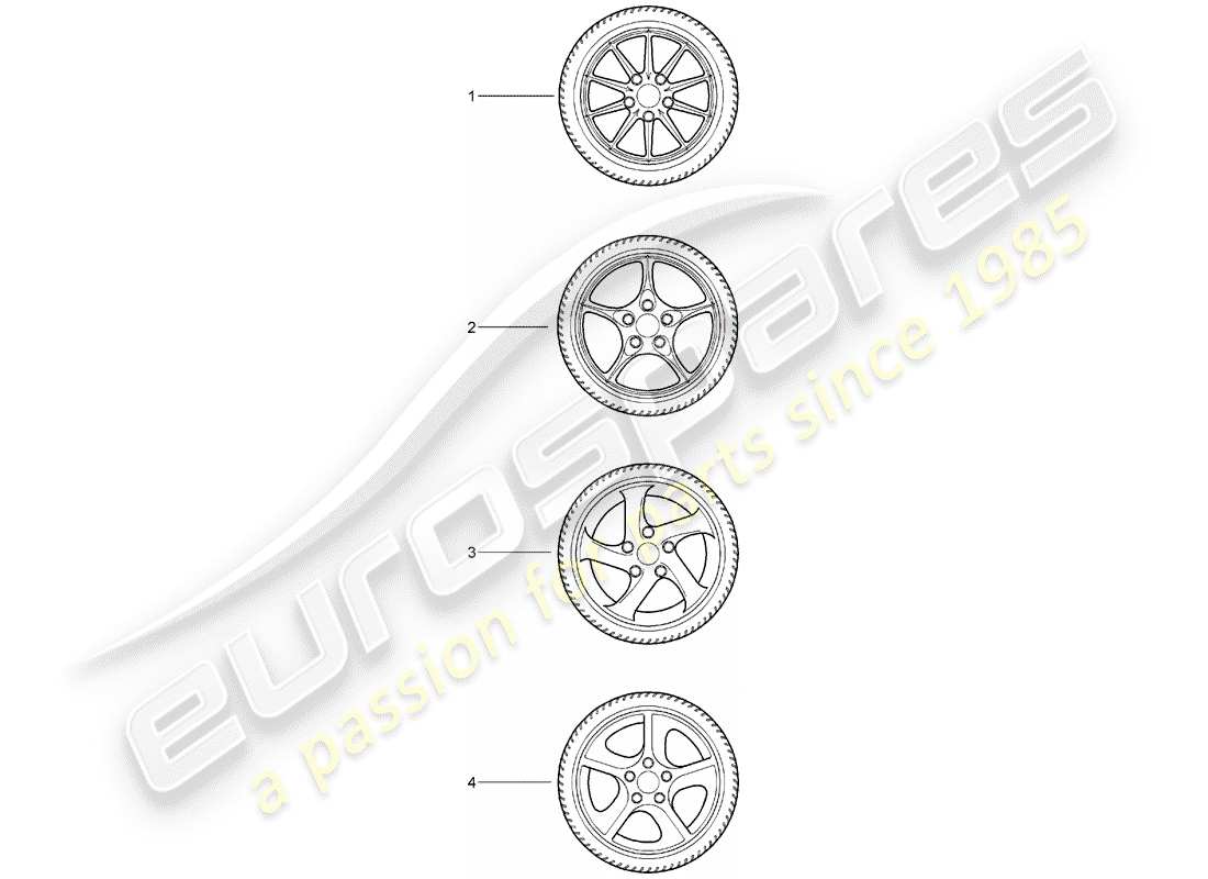Porsche Tequipment catalogue (2010) set di ruote dentate Diagramma delle parti