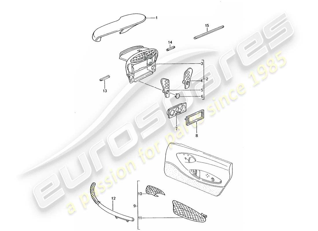Porsche Tequipment catalogue (2010) scatola degli strumenti Diagramma delle parti