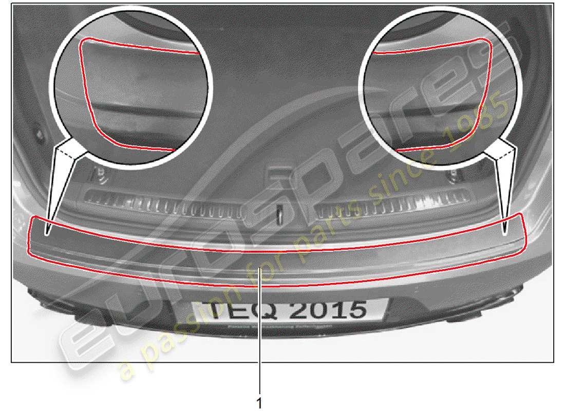 Porsche Tequipment Macan (2014) PROTEZIONE DEL BORDO DEL CARICO Diagramma delle parti