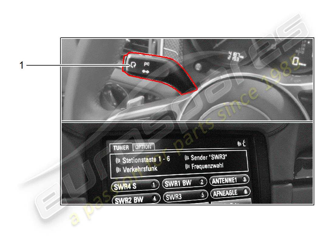 Porsche Tequipment Macan (2014) SELEZIONE DELLA LINGUA Diagramma delle parti