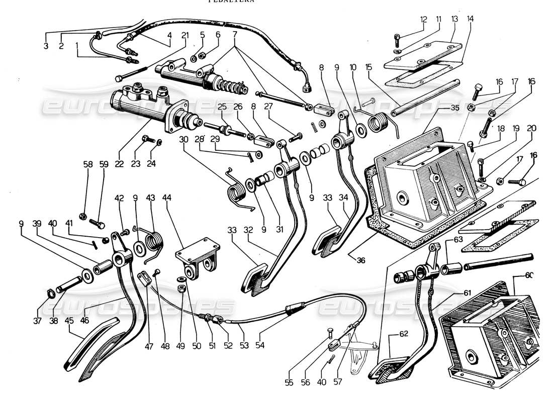 Lamborghini Espada Pedaliera Diagramma delle parti