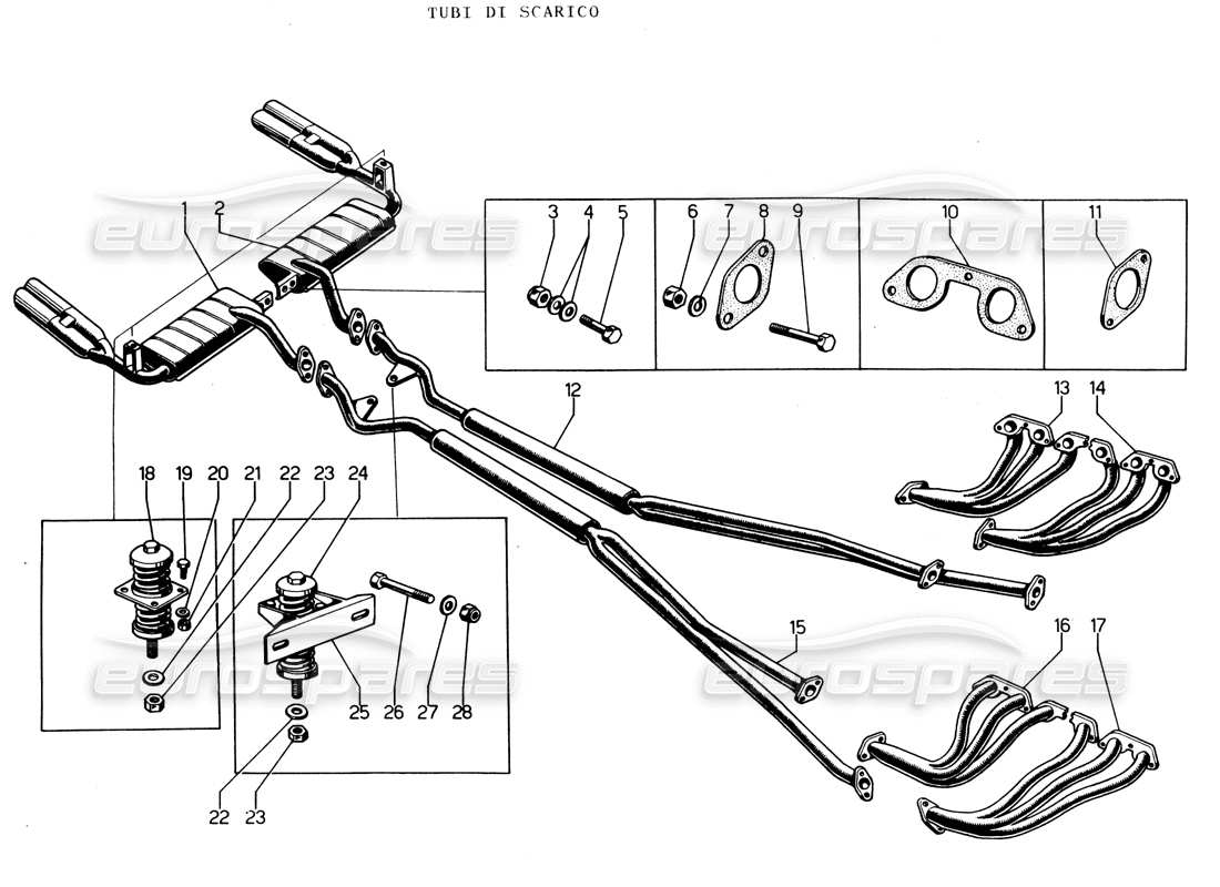 Lamborghini Espada Scarico Diagramma delle parti