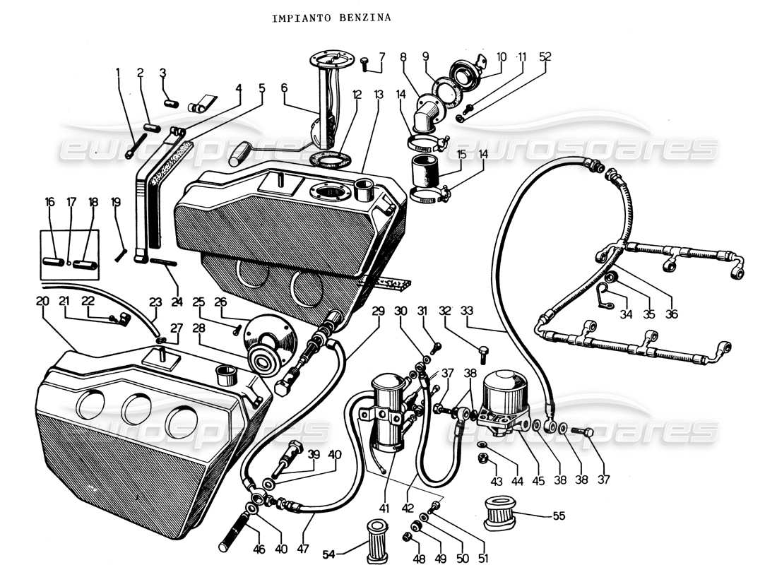 Lamborghini Espada Sistema di alimentazione carburante Diagramma delle parti