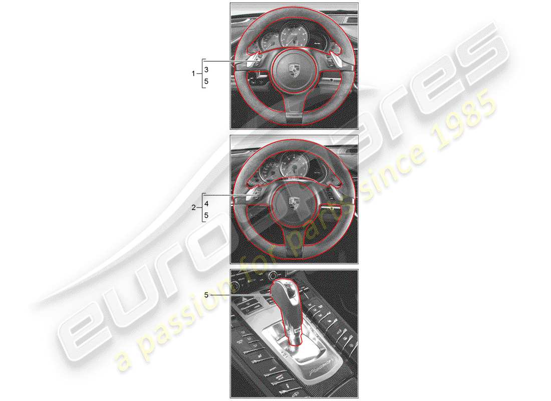 Porsche Tequipment Panamera (2010) VOLANTE Diagramma delle parti