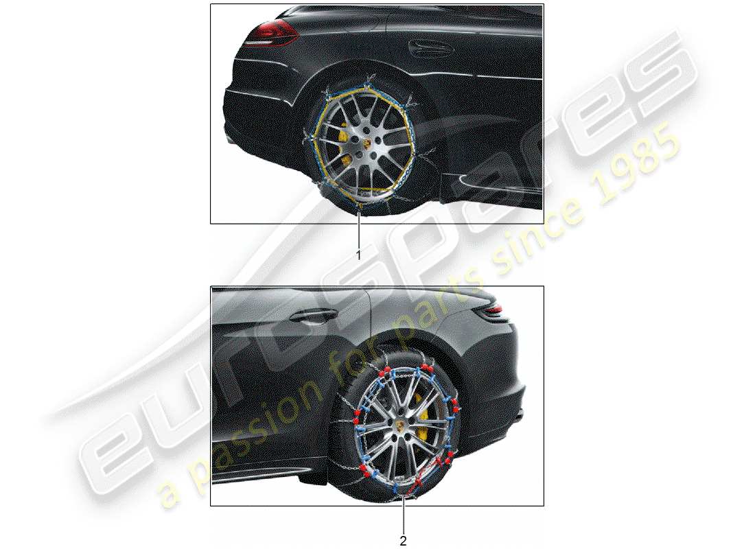 Porsche Tequipment Panamera (2010) CATENE DA NEVE Diagramma delle parti
