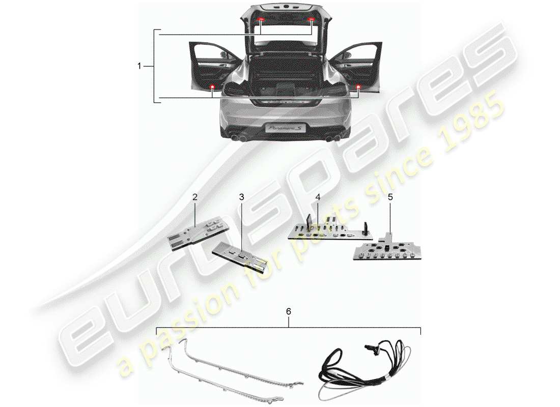 Porsche Tequipment Panamera (2010) MODULO LED Diagramma delle parti
