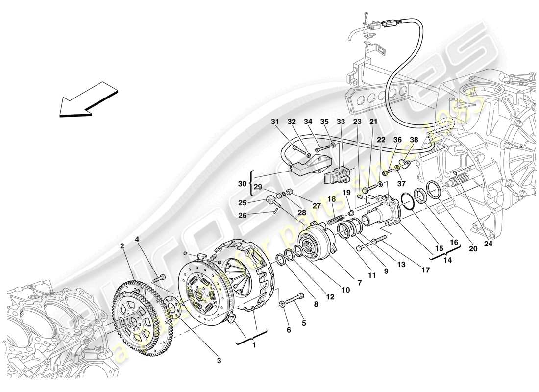 Maserati MC12 Frizione e Comandi Diagramma delle parti