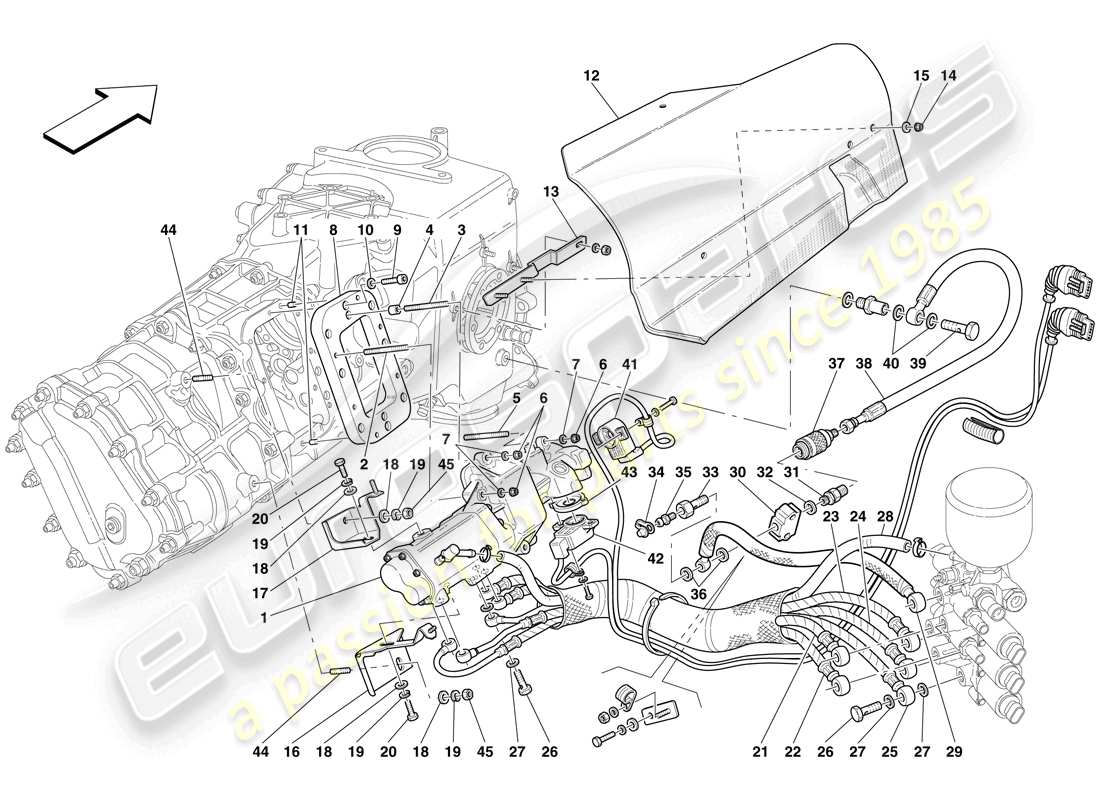 Maserati MC12 F1 comando idraulico della frizione Diagramma delle parti