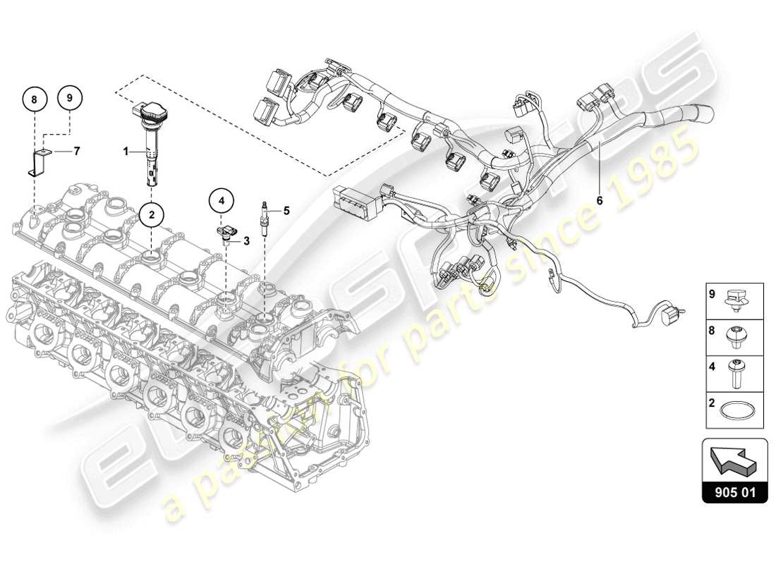 Schema delle parti Lamborghini LP720-4 Coupé 50 (2014) Sistema di accensione
